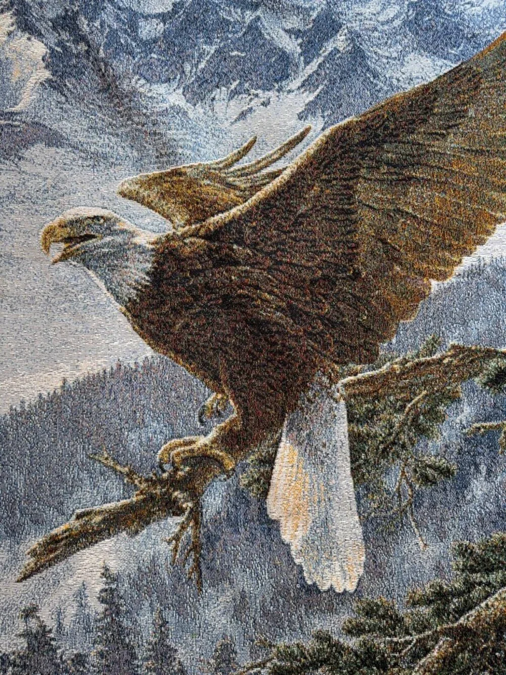 Kromschroeder Alpenglow Bald Eagle Tapestry Throw Blanket Wildlife Farmhouse